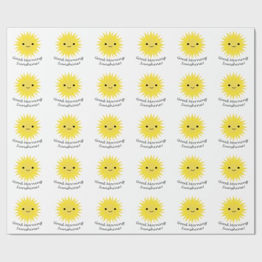 Good Morning Sunshine Cute Kawaii Sun Cadeaupapier (Vlak)