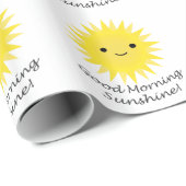 Good Morning Sunshine Cute Kawaii Sun Cadeaupapier (Rol Hoek)