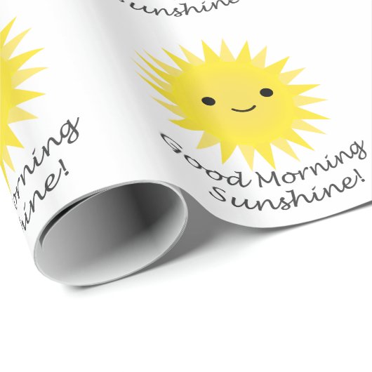 Good Morning Sunshine Cute Kawaii Sun Cadeaupapier (Rol Hoek)