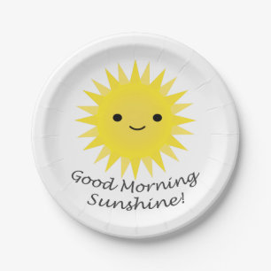Good Morning Sunshine Cute Kawaii Sun Papieren Bordje
