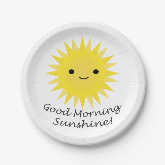 Good Morning Sunshine Cute Kawaii Sun Papieren Bordje (Voorkant)