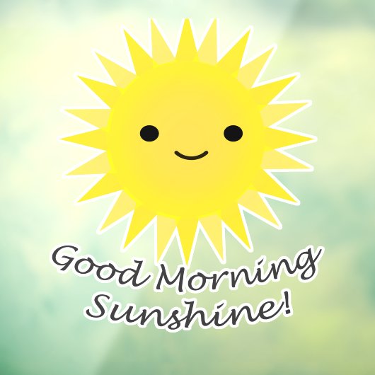 Good Morning Sunshine Cute Kawaii Sun Raamsticker (Vel 3)