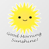 Good Morning Sunshine Cute Kawaii Sun Raamsticker (Vel)