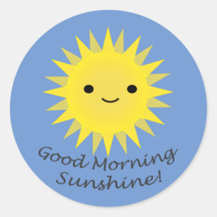 Good Morning Sunshine Cute Kawaii Sun Ronde Sticker