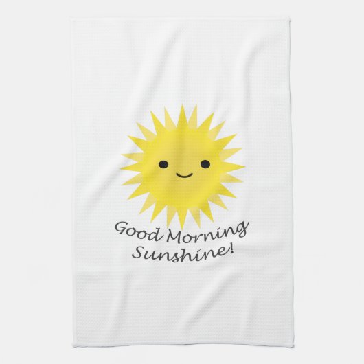 Good Morning Sunshine Cute Kawaii Sun Theedoek (Verticaal)