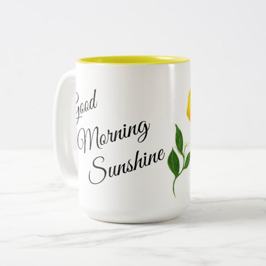 Good Morning Sunshine en Lemons Coffee Mok (Voorkant links)
