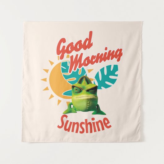 Good Morning Sunshine Funny Chameleon Wandkleed (Voorkant)