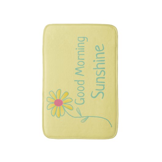 "Good Morning Sunshine" Geel en Green Daisy Badmat (Voorkant Verticaal)