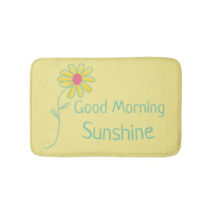 "Good Morning Sunshine" Geel en Green Daisy Badmat