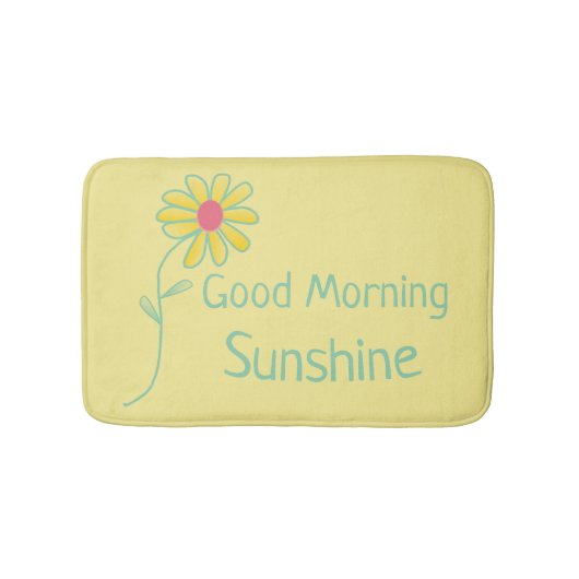 "Good Morning Sunshine" Geel en Green Daisy Badmat (Voorkant)
