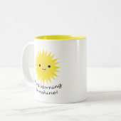 Good Morning Sunshine Kawaii Sun Tweekleurige Koffiemok (Voorkant links)