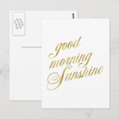 Good Morning Sunshine Quote Faux Gold Foil Quottes Briefkaart (Voorkant / Achterkant)