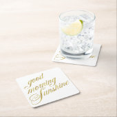 Good Morning Sunshine Quote Faux Gold Foil Quottes Kartonnen Onderzetters (Insitu)