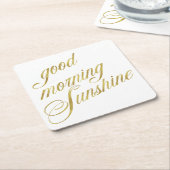 Good Morning Sunshine Quote Faux Gold Foil Quottes Kartonnen Onderzetters (Schuin)