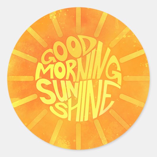 Good Morning, Sunshine. Ronde Sticker (Voorkant)