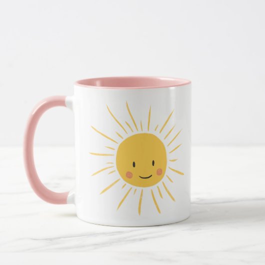 Good Morning Sunshine Sun glimlende illustratie Mok (Links)