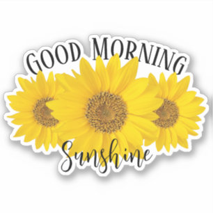 Good Morning Sunshine Sunflower Contour Sticker
