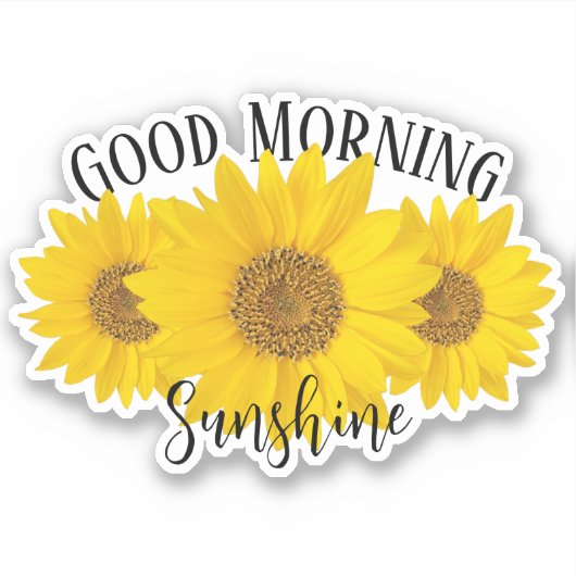 Good Morning Sunshine Sunflower Contour Sticker (Voorkant)