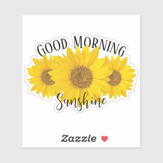 Good Morning Sunshine Sunflower Contour Sticker (Vel)