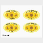 Good Morning Sunshine Sunflower Ovale Sticker (Vel)