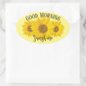 Good Morning Sunshine Sunflower Ovale Sticker (Tas)