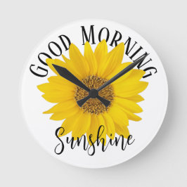 Good Morning Sunshine Sunflower Ronde Klok