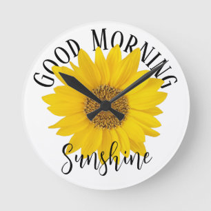 Good Morning Sunshine Sunflower Ronde Klok