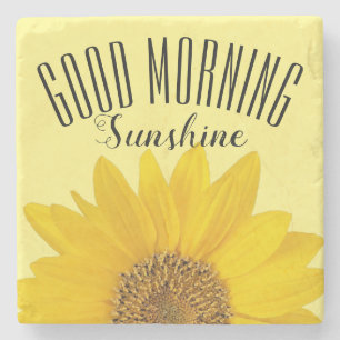 Good Morning Sunshine Sunflower Stenen Onderzetter