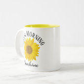Good Morning Sunshine Sunflower Tweekleurige Koffiemok (Voorkant links)