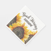 Good Morning Sunshine Yellow Brown Sunflower Servet (Hoek)