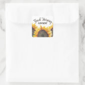 Good Morning Sunshine Yellow Brown Sunflower Vierkante Sticker (Tas)