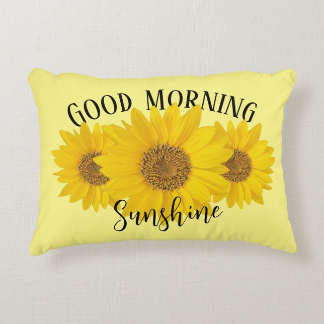 Good Morning Sunshine Yellow Sunflower Accent Kussen (Voorkant)