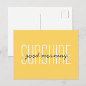 Good Morning Sunshine Yellow Typography Quote Briefkaart (Voorkant / Achterkant)