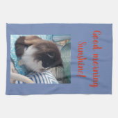 Good Morning Tuxedo Cat cats Foto Kitchen Towel Theedoek (Horizontaal)
