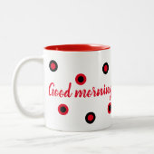 Good morning tweekleurige koffiemok (Links)