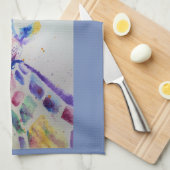 Good Morning Waterverf Giraffe zoo Kitchen Towel Theedoek (Quarter Fold)