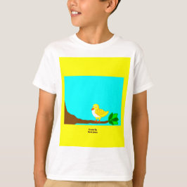 Good Morning Yellow Bird Boys White Basic T Shirt