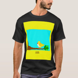 Good Morning Yellow Bird Mannen Black Basic T Shir T-shirt