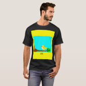 Good Morning Yellow Bird Mannen Black Basic T Shir T-shirt (Voorkant volledig)