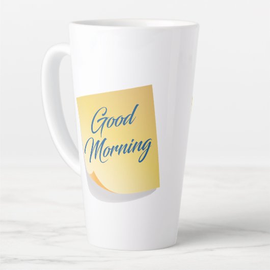 Good Morning Yellow Note Coffee Mug Latte Mok (Linkerhoek)