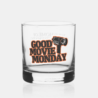 Good Movie Monday Whiskey Glass with Slogan Whisky Glas