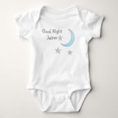 Good Night (Baby's Name) Blauwe Maan en Sterren Dr Romper (Voorkant)