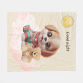 Good Night Cozy Puppy Blanket Fleece Deken (Voorkant (Horizontaal))