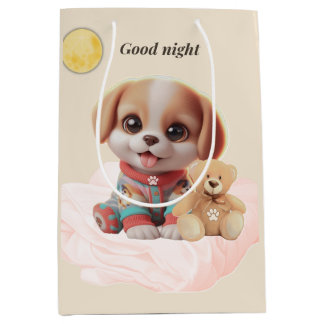 Good Night Cozy Puppy Gift Bag Medium Cadeauzakje