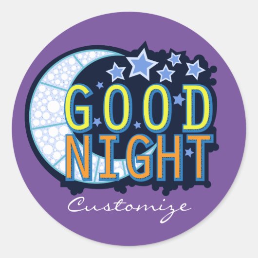 Good Night Crescent Moon Thunder_Cove Ronde Sticker (Voorkant)