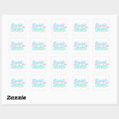 Good Night Glossy Ocean Pastel Text Vierkante Sticker (Vel)
