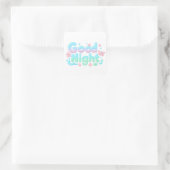 Good Night Glossy Ocean Pastel Text Vierkante Sticker (Tas)