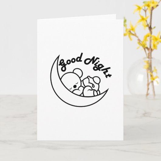 GOOD NIGHT KAART (Gele Bloem)