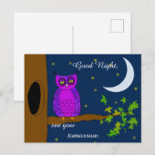 Good Night Owl Message Briefkaart (Voorkant / Achterkant)