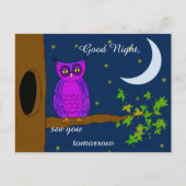 Good Night Owl Message Briefkaart (Voorkant)